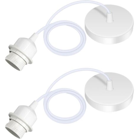 HTRUIYATY E27 Lampade A Sospensione Accessori 1 Metro Regolabile Portalampade A Sospensione Vintage Cavo Porta Lampada Fai-Da-Te per Sala da Pranzo, Soggiorno-Nero