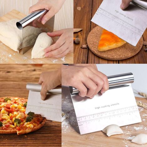 Estink Raschietto Per Pasta E Pizza In Acciaio Inox Con Righello, 15x12 Cm – Spatola Da Pasticcere Professionale