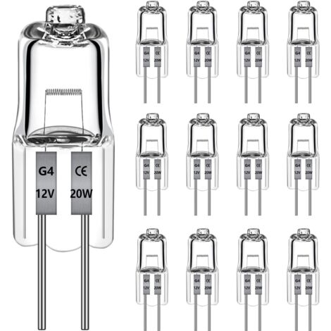 12 lampadine alogene G4 12V 20W 470LM, dimmerabili 2700K bianco caldo ...