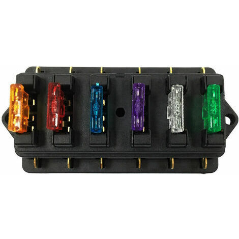 Nueva Caja De Fusibles De Cuchilla De 6 Vías 12 V 24 V Con Fusibles Para Coche Autocaravana~p116593005