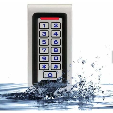 LaBlanc - 1 teclado numérico IP68 para control de acceso de puertas, resistente al agua, con PIN metálico RFID, 125 KHz, 12 V CC, retroiluminado, Wigan 26, 2000 usuarios, para garaje, casa, apartament