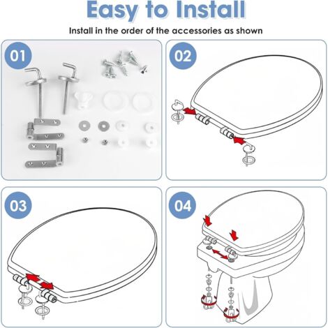 Kit De Charnières Inox Pour Siège De WC Sidney – Fixation Complète