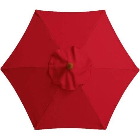 LaBlanc – Funda de repuesto para sombrilla de mesa, mesa y parasol - 6 varillas - 3 m - Impermeable - Anti-ultravioleta - Rojo