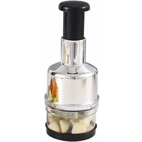 LaBlanc - Picadora de ajo y cebolla, picadora manual de verduras de acero inoxidable, prensa de ajo manual para jengibre, chile y ensalada, utensilio de cocina (1/5)