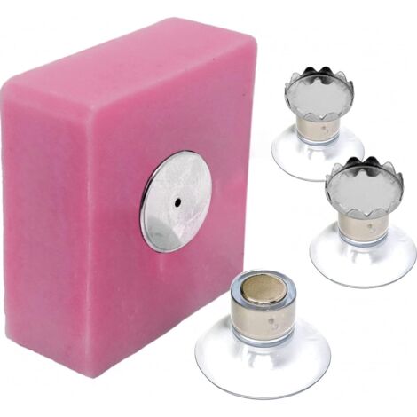 LaBlanc - Juego de 3 jaboneras magnéticas con ventosas, diseño sencillo y fijación potente, acero inoxidable, montaje en pared, sin taladrar, para baño, cocina e inodoro. (1/5)