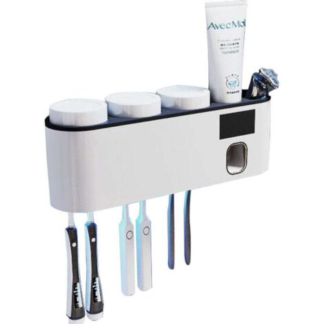 Esterilizador UV de pared con cepillo desinfectante eléctrico y portavasos (1/2)