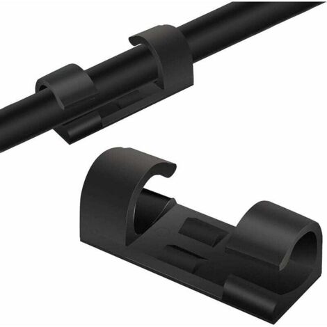 Bridas autoadhesivas para cables, ideales para organizar cables en casa o en la oficina (negras, 20 unidades) (1/5)