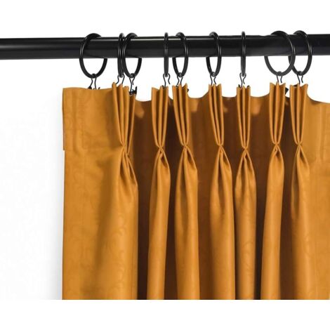 Set Barra De Metal De Cortina Con Anillas Diámetro 22mm, Kit Barra De Cortina A Pared Barra Plata De 1 5m Con Terminal Cuadrado 95581759