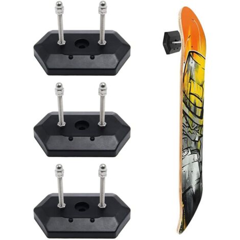 3 piezas de soporte de pared para patineta, soporte de pared para patineta, expositor de patineta, expositor y almacenamiento de longboard montado en la pared (1/5)