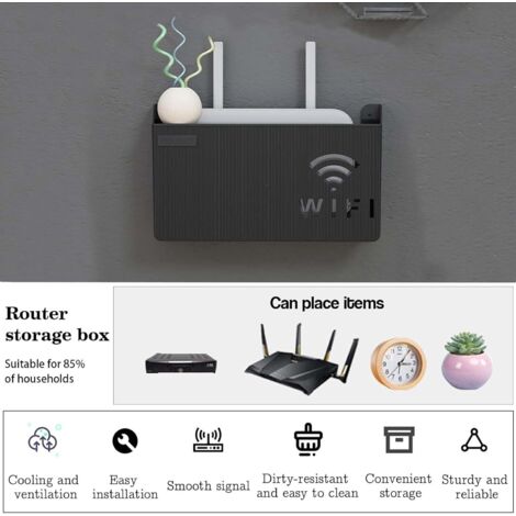 Caja de gestión de cables para router WiFi de pared, estante flotante ...