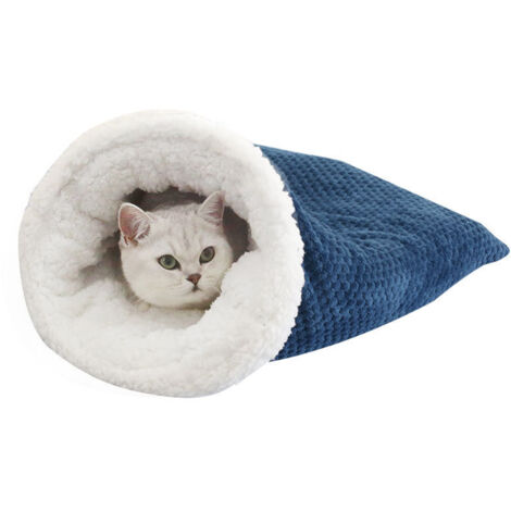 Saco de dormir autocalentable para gatos - Cama de felpa suave, grande y cómoda para el invierno - Cueva envolvente de 360° (1/5)