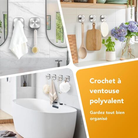 Barra De Ganchos Con Ventosa Para Cocina - 40cm, 8 Ganchos Móviles, Soporta 20kg