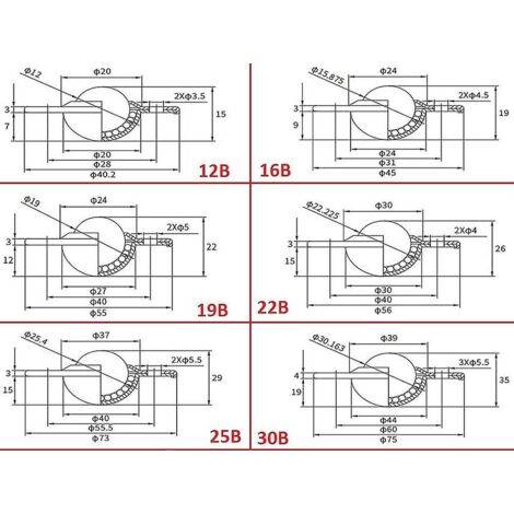 Lot De 5 Soucoupes Volantes à Roulement à Billes CY-25B - Diamètre 25mm Charge 40kg