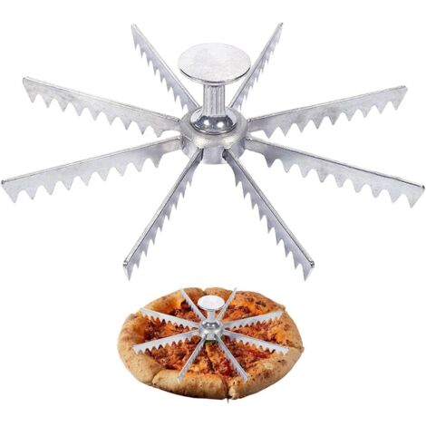 Cortador de tarta entera, marcador de tarta de aleación de aluminio de 6 rebanadas, divisor de porciones para cocina, fiesta, hogar comercial (1/5)