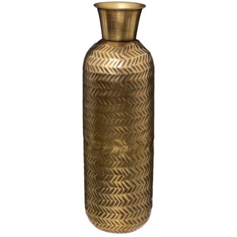 Atmosphera – Vase en métal doré D 15 x H 45 cm – Élégant pour fleurs séchées – Design glamour pour intérieur moderne