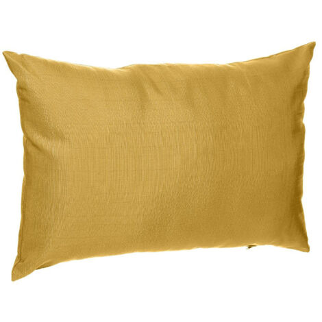 Hesperide – Coussin d'extérieur déperlant 50 x 30 cm – Polyester anti-UV jaune moutarde – Rembourrage confortable – Déhoussable et lavable