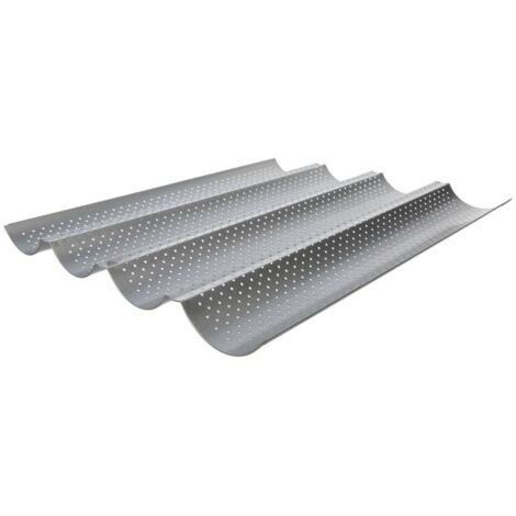 Moule pour 4 baguettes - Anti-adhésif - Plaque à pain perforée - Livraison gratuite