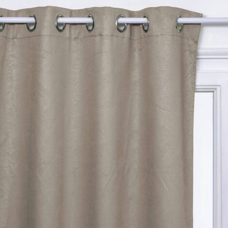 Rideau occultant Feuilles beige 140x260cm - Atmosphera créateur d'intérieur