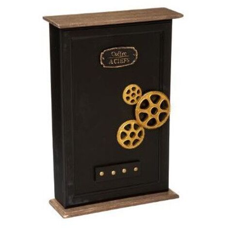 Atmosphera – Boîte à clés en MDF 26,8 x 38,5 cm – Design vintage avec porte aimantée – Rangement décoratif pour clés - BOIS 26 X