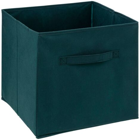 5Five Simply Smart – Boîte de rangement en tissu bleu pétrole 31 x 31 x 31 cm – Structure solide en polypropylène – Pour jouets, vêtements, accessoires