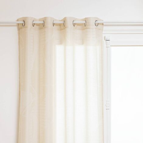 Tende en métal Arca 140x240cm Beige en Jacquard - Atmosphera Créateur d'Intérieur