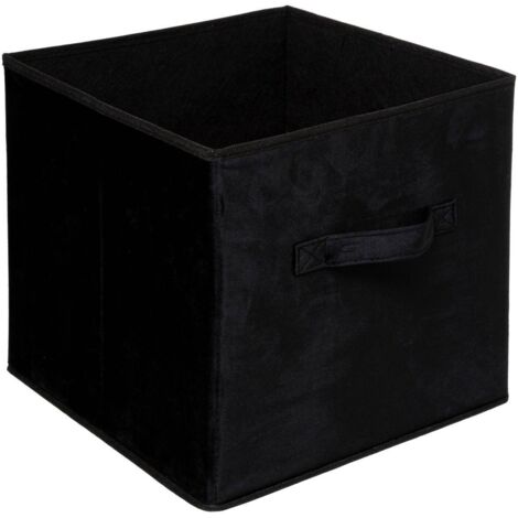 Boite de rangement en Velours Noir 31 x 31 x 31 cm - Five