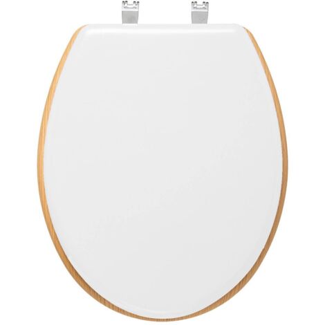 5Five Simply Smart – Abattant WC en MDF blanc oval – Softclose silencieux – Charnières universelles – Installation rapide avec outils réduits
