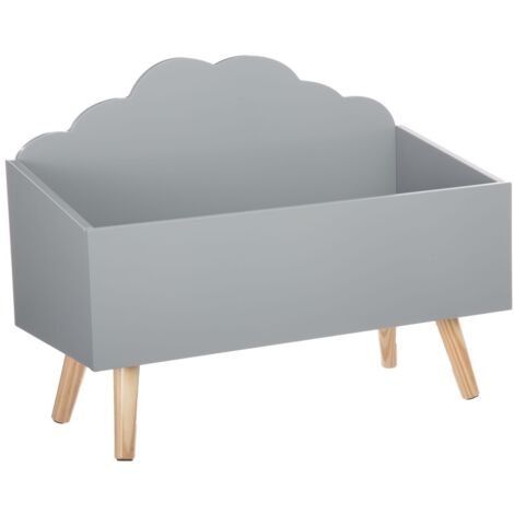 Atmosphera – Coffre de rangement nuage gris – Dimensions 58 x 28 x 45 cm – MDF et bois de pin – Pour chambre enfant – Montage facile inclus