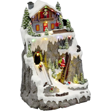 Village de Noël Père-Noël et chalet à la montagne lumineux (1/5)