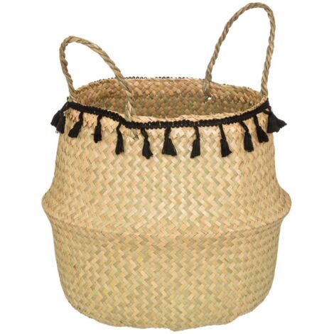 Atmosphera – Coffre pliable Alina en canne noire 30 cm – Design élégant pour rangement ou décoration intérieure – Pliable et léger 0,22 kg