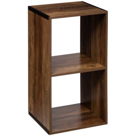 5Five Simply Smart – Étagère industrielle 2 compartiments en panneaux MDF – Dimensions 34,5x32x67,5 cm – Charge max 31,5 kg – Pour rangement et déco