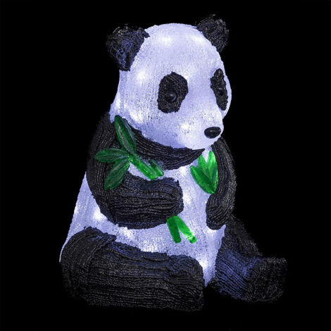 Fééric Lights And Christmas – Guirlande lumineuse extérieure panda noir et blanc – 40 LED blanc froid – Hauteur 38 cm – Câble transparent 5m – IP44 pour intérieur et extérieur (1/2)