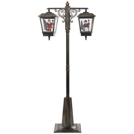 Fééric Lights And Christmas – Lanterne double lumineuse de Noël H188 – Dimensions L. 80cm x P. 40cm x H. 190cm – Éclairage LED effet vacillant – Intérieur décoratif