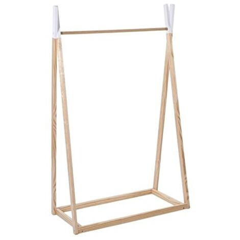 Atmosphera – Penderie enfant en bois de pin massif 126cm – Design minimaliste pour petites chambres – Montage facile avec manuel inclus