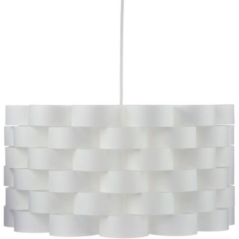 Atmosphera – Suspension métal Moki blanche Ø 42 cm – Hauteur 21 cm – Douille E27 – Longueur câble 80 cm – Design scandinave moderne (1/7)