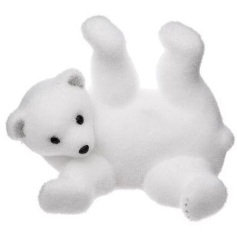 Ac-Deco – Décoration de Noël ourson blanc 21 cm – Lumières féériques – Polystyrène – Pour ambiance hivernale festive (1/2)
