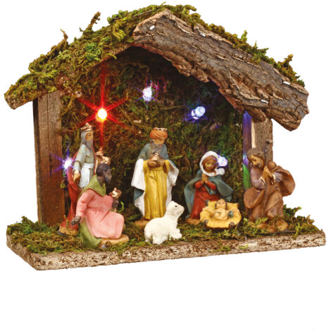 ANCIENNE CRECHE DE Noel Nativite 15 Santons En Platre Chameau Ane Boeuf