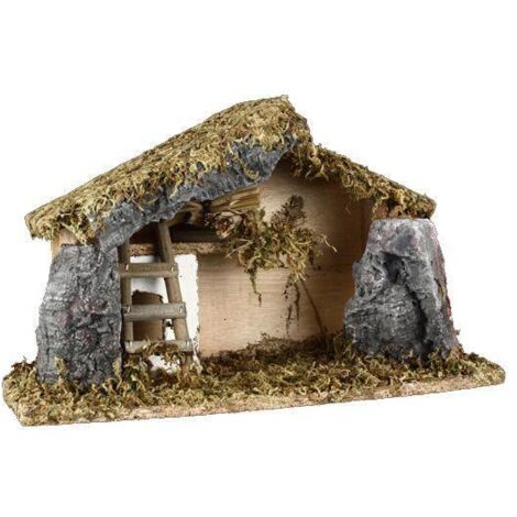 Atmosphera – Crèche de Noël en bois contreplaqué 18,5x11,5x30cm – Poids 0,64kg – Modèle compact pour décoration personnalisée