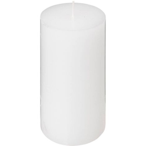 Atmosphera – Bougie ronde blanche 355g – Paraffine – D. 7 cm x H. 14 cm – Durée de combustion 48 heures – Pour décoration intérieure