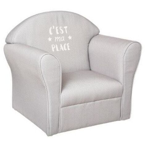 Fauteuil Classique pour Enfant en Gris Tendre - Dimensions : L 49 x l 35,2 x H 44 cm - Livraison Gratuite