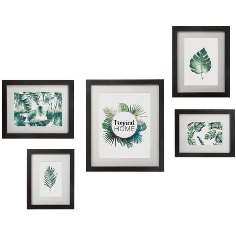 Atmosphera – Lot de 5 cadres photo en MDF et verre – Tailles variées L. 18,8 à 28,8 cm – Décoration murale personnalisée (1/5)