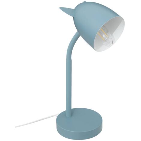 Atmosphera – Lampe de chevet flexible en métal bleu – Hauteur 31 cm – Puissance 25W – Bras orientable pour éclairage ciblé – Compatible ampoule E27