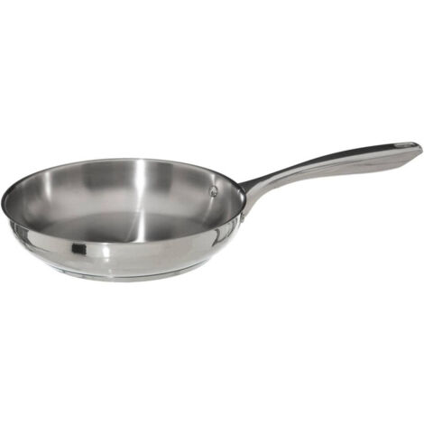 Poêle en inox résilience 24 cm, compatible tous feux dont induction, finition argentée, livraison gratuite (1/3)