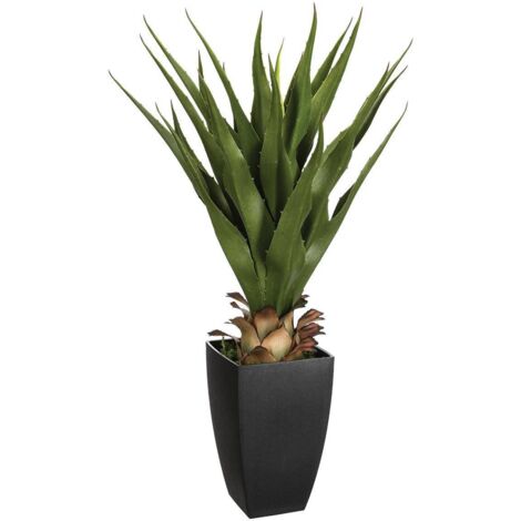 Atmosphera – Palmier artificiel réaliste 73 cm en pot noir – Feuilles en polyéthylène – Dimensions L. 56 x l. 54 cm – Décoration intérieure