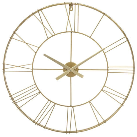 Atmosphera – Horloge géante silencieuse en métal doré D70 cm – Design vintage pour décoration intérieure – Mécanisme sans tic tac