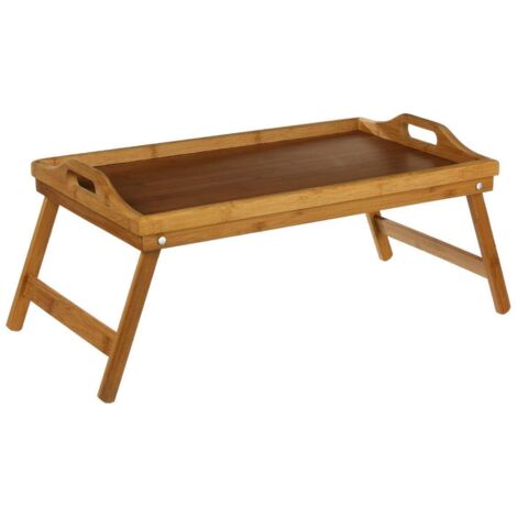 5Five Simply Smart – Plateau petit déjeuner pliable en bambou – Léger et résistant à l'humidité – Dimensions 51 x 38 cm – Idéal pour repas en extérieur