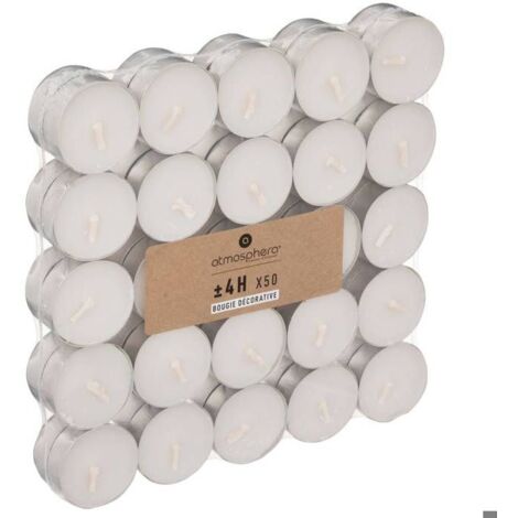 Lot de 50 bougies Many blanc 11g - Atmosphera créateur d'intérieur