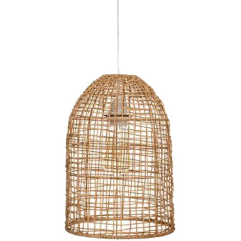 Atmosphera – Lustre suspendu en rotin 24 cm – Hauteur 34 cm – Câble 80 cm ajustable – Douille E27 jusqu'à 25W – Pour salons et cuisines