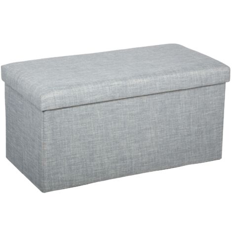 Pouf Pliant Double Tomaz Gris Clair Atmosphera (1/4)
