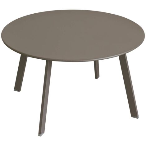 Hesperide – Table d'appoint ronde 70x40cm en acier traité époxy – Résistante à la rouille – Coloris tonka – Pour extérieur et intérieur